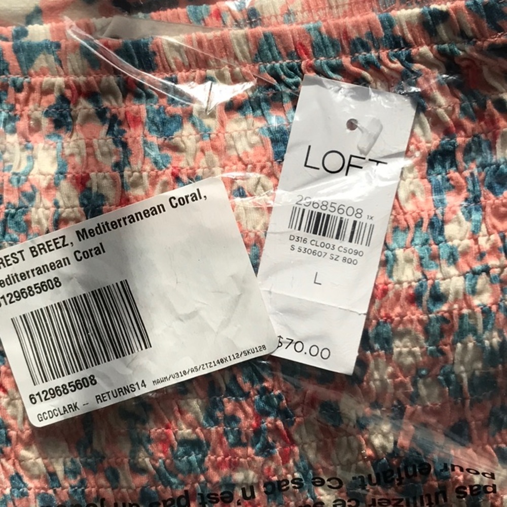 NWT LOFT Wildflower Smocked Strappy Dress - Picture 5 of 5
